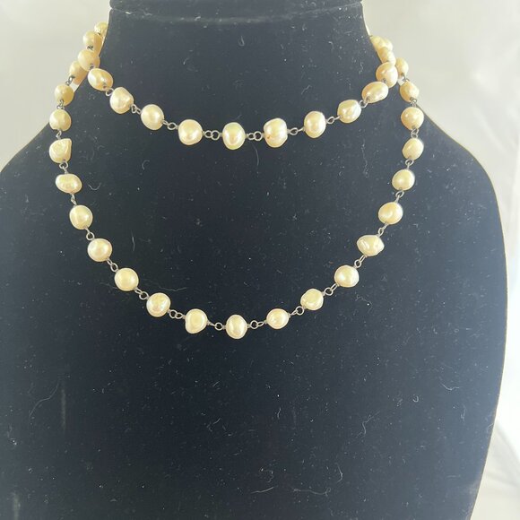 Silpada Sterling Silver Pearl Necklace Flirty 32" Long Retired - Picture 6 of 7